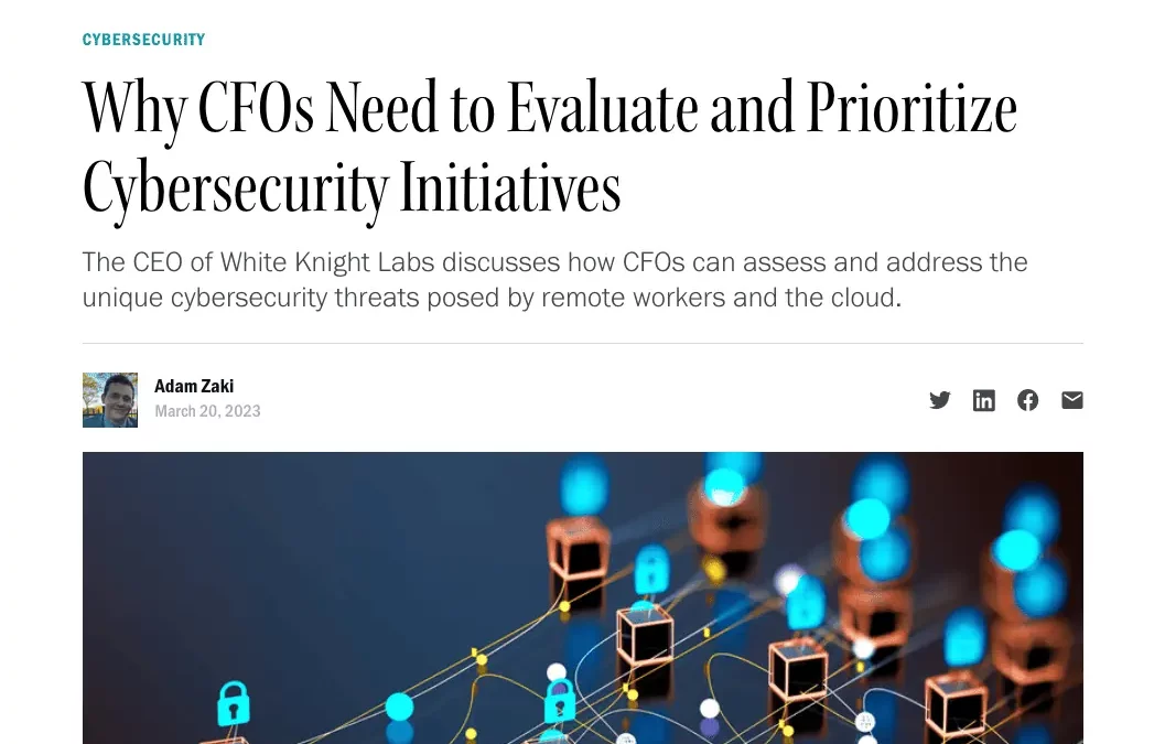 Screen shot of article about CFO and Cyber Security priority