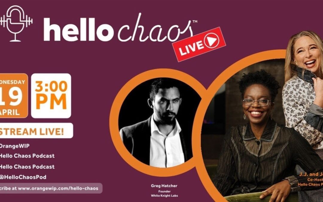 Hello Chaos podcast hosts with Greg Thatcher