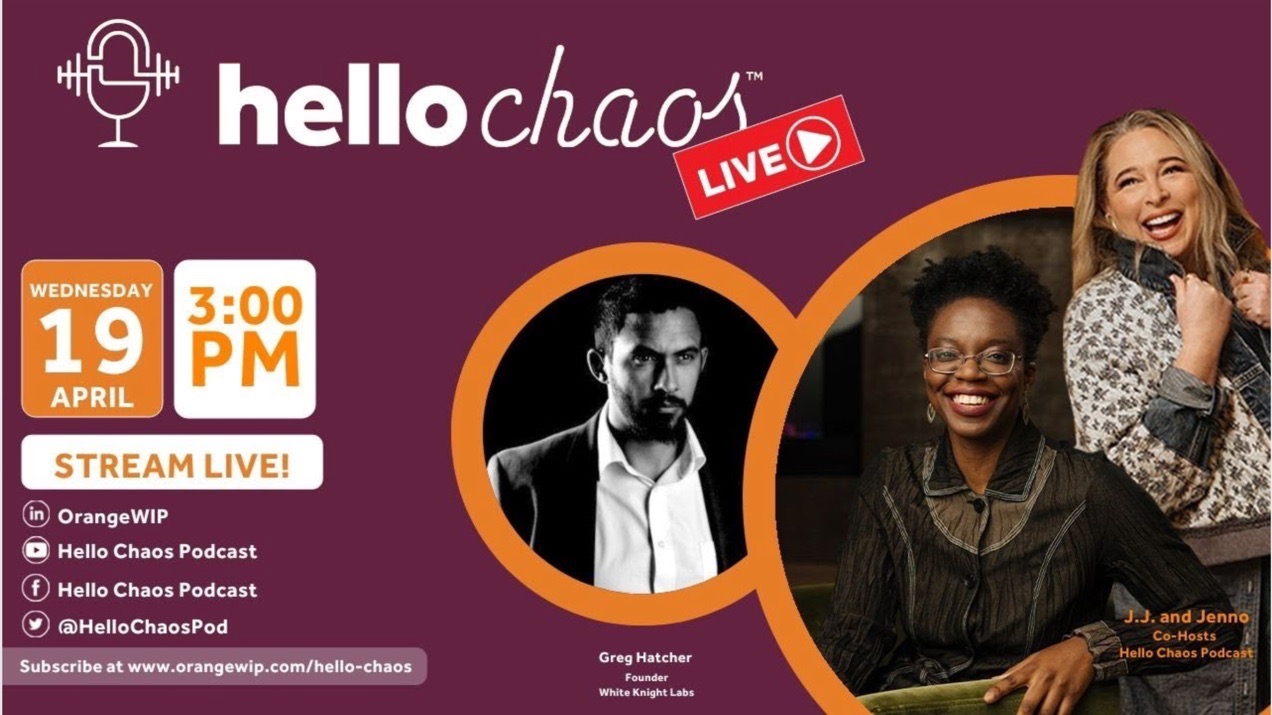 Hello Chaos podcast hosts with Greg Thatcher