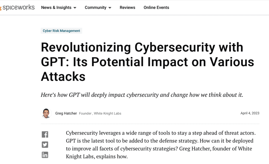 Revolutionizing Cybersecurity with GPT