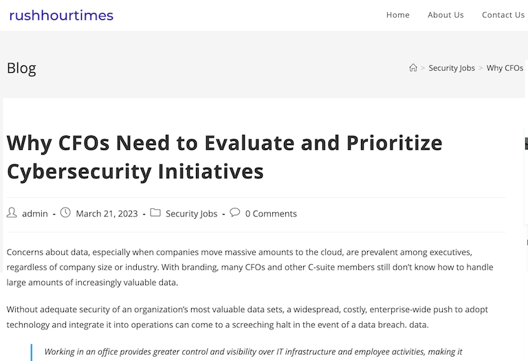 Why CFOs Need to Evaluate and Prioritize Cybersecurity Initiatives