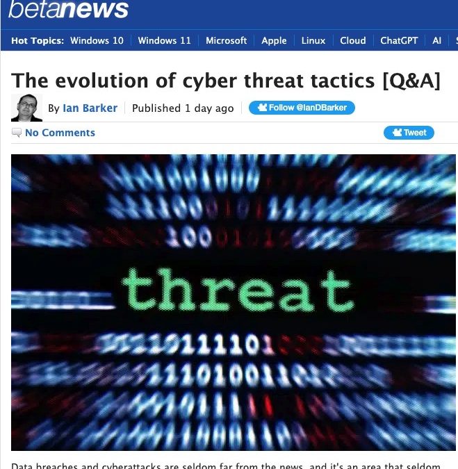 Screengrab of title of the Cyber Threat Tactics Q&A with Greg Hatcher, CEO of White Knight Labs