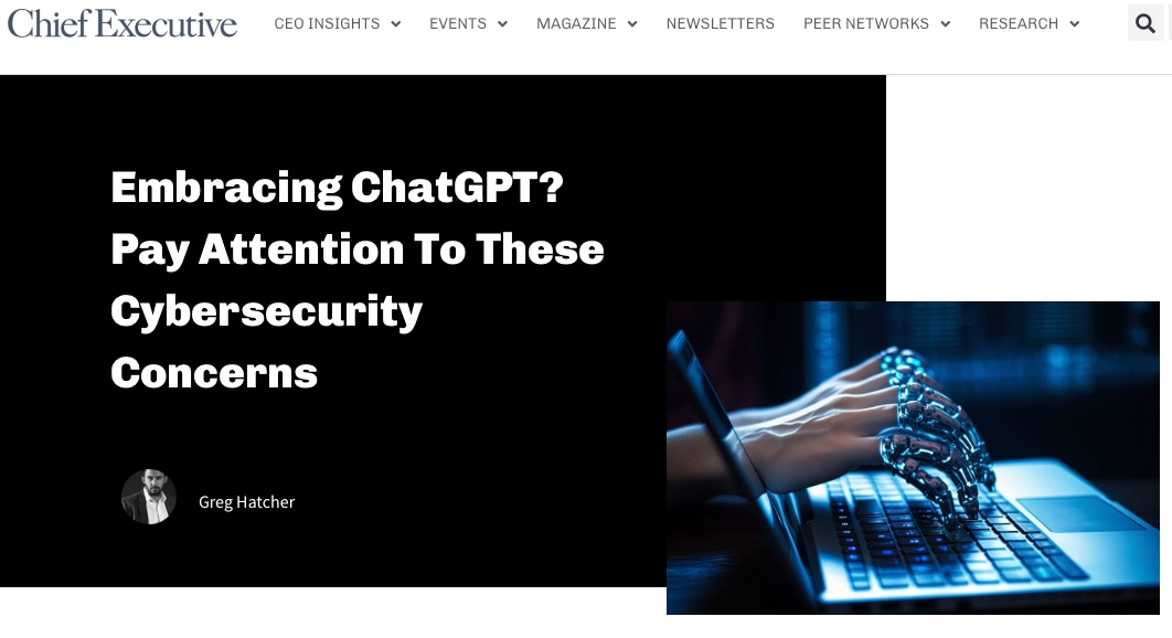 Embracing ChatGPT article by Greg Hatcher