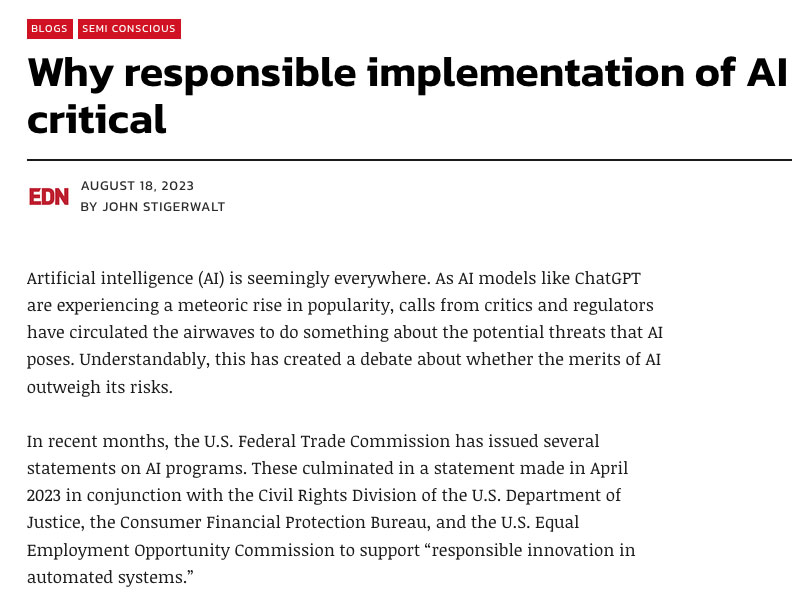 John Stigerwalt on Why responsible implementation of AI technology is critical