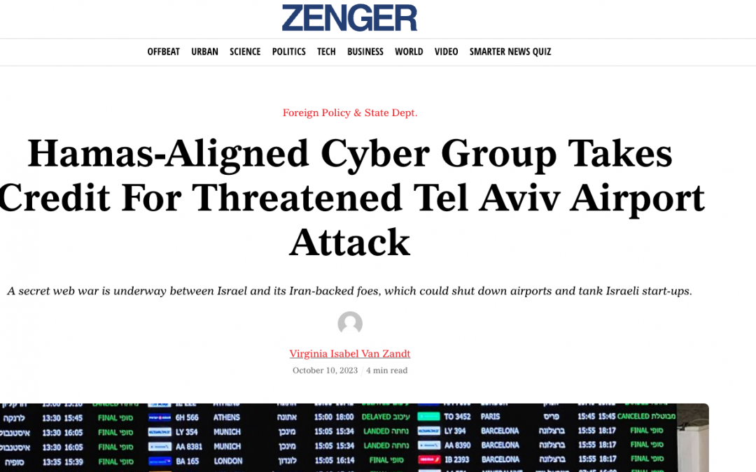 Article on Zenger about Hamas Aligned Cyber Group